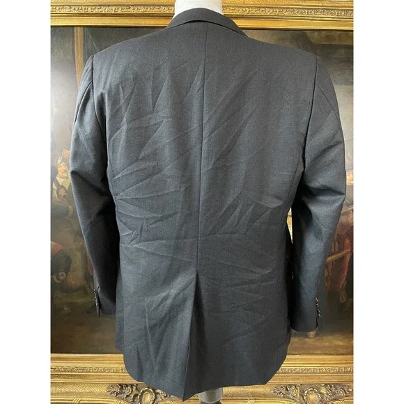 Hickey Freeman 42R USA Made Loro Piana Tasmanian‎ Super 130's Gray 2Btn Blazer